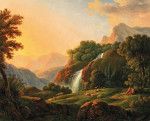 ₴ Репродукция пейзаж от 253 грн.: Пейзаж с водопадом и пастухами