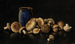₴ Репродукция натюрморт от 193 грн.: Натюрморт с синей вазой и грибами