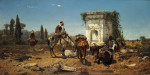 ₴ Репродукция бытовой жанр от 169 грн.: Арабы отдыхают у мраморного фонтана