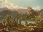 ₴ Репродукция пейзаж от 241 грн: Вид на замок и остров с церковью Святой Марии на озере Блед