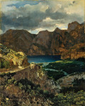 ₴ Картина пейзаж художника от 242 грн.: Вид на озеро Гарда