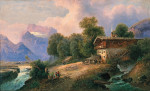 ₴ Репродукция пейзаж от 191 грн.: Сцена в Берхтесгадене