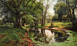 ₴ Репродукция пейзаж от 199 грн.: Лесной ручей в летний день