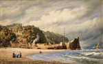 ⚓Репродукція морський пейзаж від 269 грн.: Фігури на пляжі в Кловеллі, Північний Девон