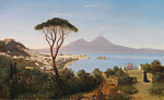₴ Репродукция пейзаж от 269 грн.: Вид с Позиллипо на широкий Неаполитанский залив с дымящимся Везувием