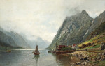 ⚓Репродукция морской пейзаж от 211 грн.: Фьорд с парусными лодками