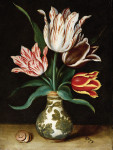 ₴ Репродукция натюрморт от 257 грн.: Натюрморт с четырьмя тюльпанами в фарфоровом вазе Ван-Ли