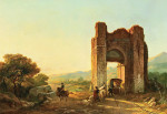₴ Репродукция пейзаж от 293 грн.: Романтический пейзаж с мавританскими руинами и фигурами