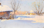 ₴ Репродукция пейзаж от 269 грн.: Украинская деревня зимой