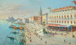 ₴ Репродукция городской пейзаж от 293 грн.: Венеция, вид с высоты птичьего полета и Санта-Мария-делла-Салюте вдали