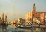 ₴ Репродукция городской пейзаж от 328 грн.: Вид на дворец Дожей, Венеция