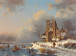 ₴ Репродукція краєвид від 346 грн.: Зимовий краєвид з видом на руїни замку Бредероде