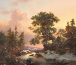 ₴ Репродукция пейзаж от 390 грн.: Зимний пейзаж с волками