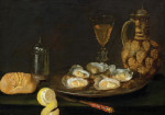 ₴ Репродукция натюрморт от 328 грн.: Натюрморт с блюдом устриц, лимоном и ножом
