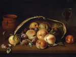 ₴ Репродукция натюрморт от 355 грн.: Корзина с персиками и сливами