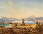 ₴ Репродукция пейзаж от 372 грн.: Сцена у озера Мильштеттер-зее, Каринтия