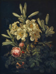 ₴ Репродукція натюрморт від 288 грн.: Білі лілії та троянди