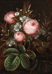 ₴ Репродукція натюрморт від 307 грн.: Натюрморт з трояндами та квітами мирту