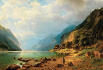 ₴ Репродукция пейзаж от 328 грн.: Надвигающаяся буря на озере Бриенц