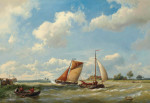 ⚓Репродукция морской пейзаж от 328 грн.: Голландські баржі в бурхливих водах