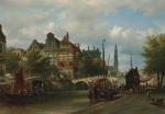₴ Репродукция городской пейзаж от 328 грн.: Вид на канал Принсенграхт в Амстердаме