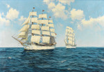 ⚓Репродукция морской пейзаж от 328 грн.: Два невероятных корабля - "Дания" и "Кристиан Радич"