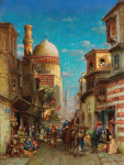 ₴ Репродукция бытовой жанр от 371 грн.: Уличная сцена в мечети Кай-бей в Каире