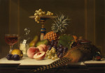 ₴ Репродукция натюрморт от 357 грн.: Большой фруктовый натюрморт с фазаном и фужером