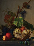 ₴ Репродукція натюрморт від 288 грн.: Виноград та яблука