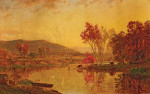 ₴ Репродукция пейзаж от 302 грн.: Осенний пейзаж с водопоем скота у реки