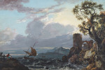 ⚓Репродукция морской пейзаж от 348 грн.: Бурное море с руинами замка и фигурами