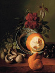 ₴ Репродукция натюрморт от 314 грн.: Роза, виноград, грибы, апельсин и каштаны