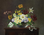 ₴ Репродукция натюрморт от 406 грн.: Цветы в стеклянной вазе