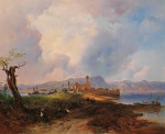 ₴ Репродукція краєвид від 406 грн.: Вид на замок Серміо, на острові Сірміоне, на озері Гарда