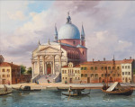 ₴ Репродукция городской пейзаж от 406 грн.: Венеция, церковь Сантиссимо Реденторе
