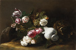 ₴ Репродукція натюрморт від 348 грн.: Натюрморт із квітами та перекинутим глечиком