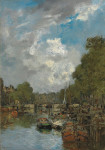 ₴ Репродукция городской пейзаж от 334 грн.: Оживленный канал, Роттердам