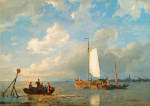 ⚓Репродукция морской пейзаж от 252 грн.: Корабли в голландском устье во время отлива