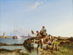 ⚓Репродукция морской пейзаж от 386 грн.: Жозеф Верне за работой в Дордрехте