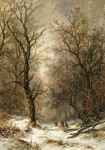 ₴ Репродукция пейзаж от 327 грн.: Лесорубы в зимнем лесу