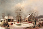 ₴ Репродукция пейзаж от 357 грн.: Фермерский двор зимой