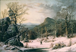 ₴ Репродукция пейзаж от 357 грн.: Охотник в зимнем лесу