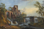 ₴ Репродукция пейзаж от 396 грн.: Рассвет с классическими руинами