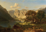 ₴ Репродукция пейзаж от 357 грн.: Горное озеро с пастухами