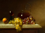 ₴ Репродукция натюрморт от 412 грн.: Вино, кувшин и фрукты