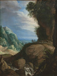 ₴ Репродукция пейзаж от 334 грн.: Итальянский горный пейзаж с пастухами