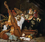 ₴ Репродукция натюрморт от 494 грн.: Ванитас с музыкальными инструментами