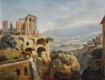 ₴ Репродукция пейзаж от 412 грн.: Вид на храм Сивиллы в Тиволи