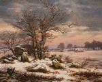 ₴ Репродукция пейзаж от 432 грн.: Зимний пейзаж возле Вордингборга