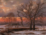 ₴ Репродукция пейзаж от 422 грн.: Датский зимний пейзаж с дольменами